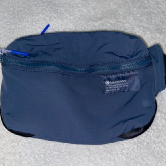 lululemon athletica | Bags | Lululemon Clean Lines Belt Bag Iron Blue ...